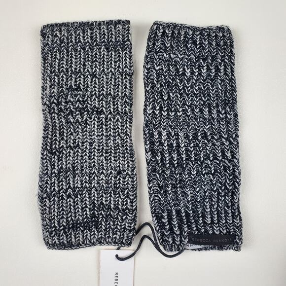 Rebecca Minkoff Marled Knit Pom Beanie Hat Hand Arm Warmer Set Women's - Picture 7 of 10